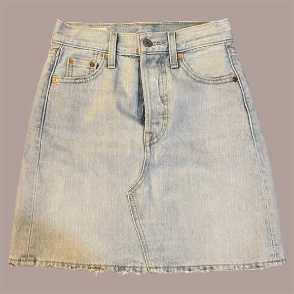 Levi's Light Blue Denim A-Line Skirt - Picture 1 of 6